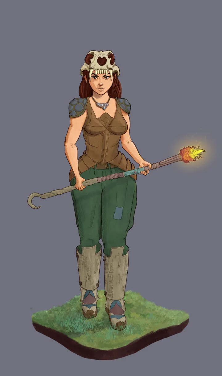 Concept art — personnage féminin post-apo